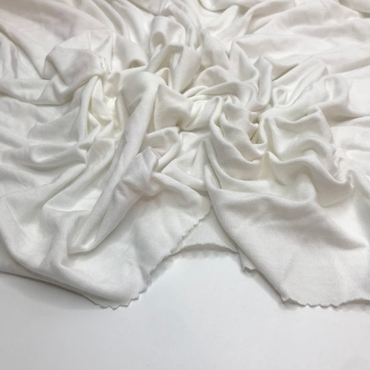 Freshly Fallen Snow - Brushed Jersey Polyester Blend Knit - White - 1.1M Bundle