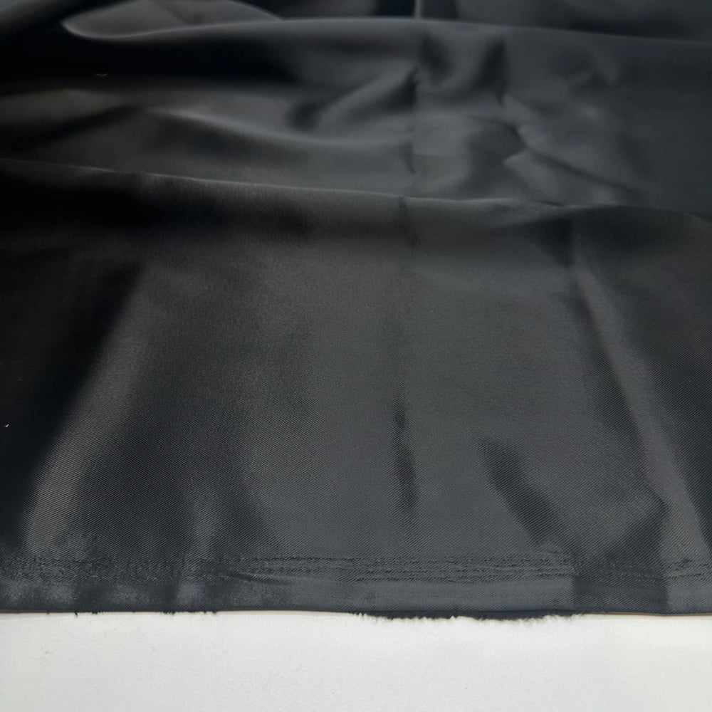 Black Beauty - Satin Polyester Blend Woven - Black - 1M Bundle