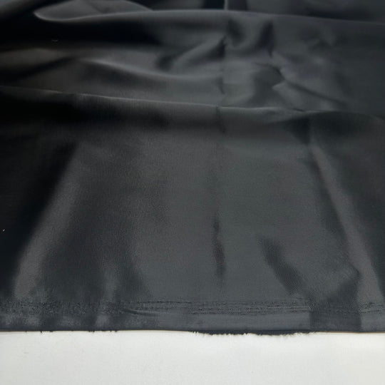 Black Beauty - Satin Polyester Blend Woven - Black - 1M Bundle
