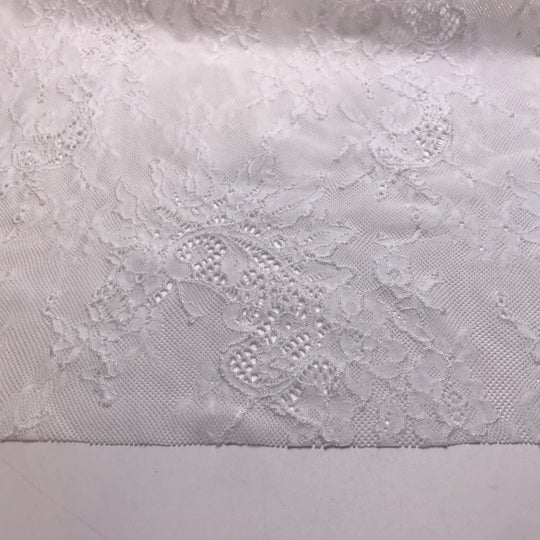 Lace Treasure Cart Packs - Lace Nylon/Spandex Knit - White Paisley - 0.5M Bundle