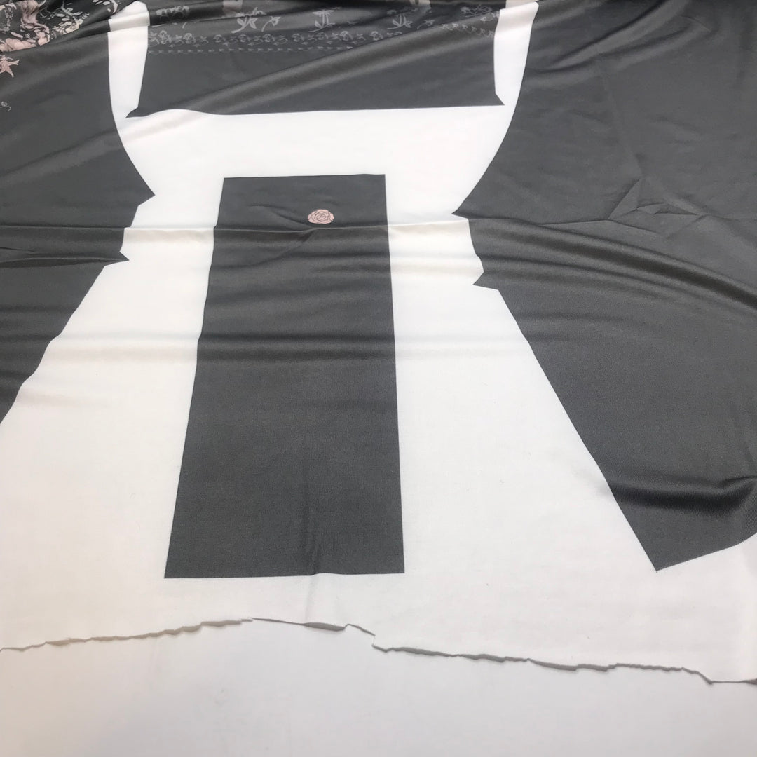 Starting A New Project - Printed Clothing Pattern Polyester Blend Knit - Grey Multi Floral - 2M Bundle