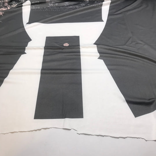 Starting A New Project - Printed Clothing Pattern Polyester Blend Knit - Grey Multi Floral - 2M Bundle
