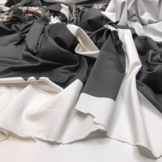 Starting A New Project - Printed Clothing Pattern Polyester Blend Knit - Grey Multi Floral - 2M Bundle