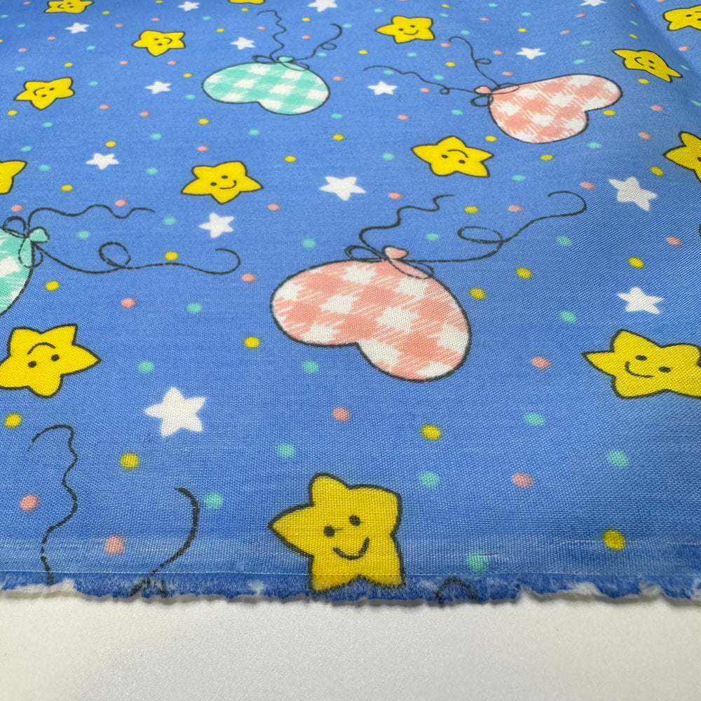 Babys First Xmas - Cotton Blend Woven - Light Blue Multi Stars, Balloons, And Polka Dots - 2.65M Bundle