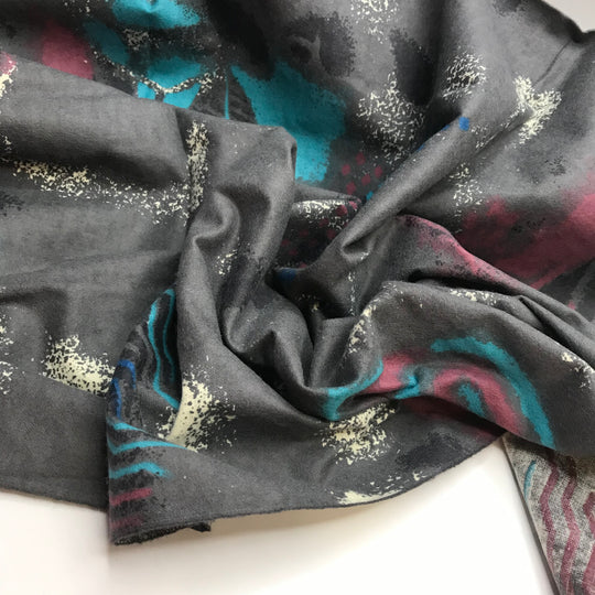 Evening Fireworks - 1 Side Brushed Cotton Woven - Multi Abstract - 1M Bundle