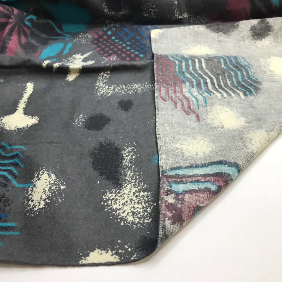 Evening Fireworks - 1 Side Brushed Cotton Woven - Multi Abstract - 1M Bundle