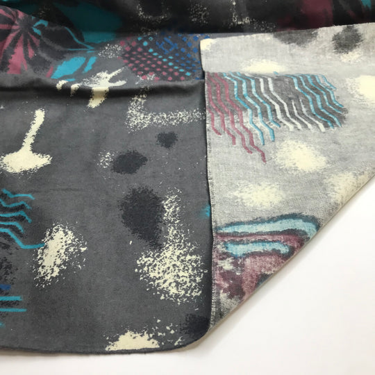 Evening Fireworks - 1 Side Brushed Cotton Woven - Multi Abstract - 1M Bundle