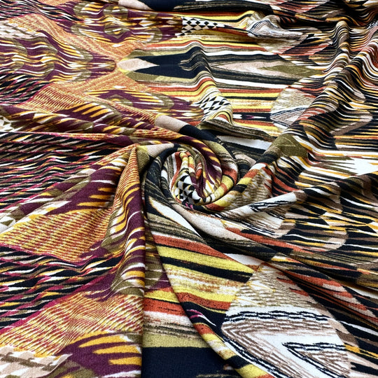 Cathedral Imaginings - Jersey Poly Knit - Multi Geometric Abstract - 1.6M Bundle