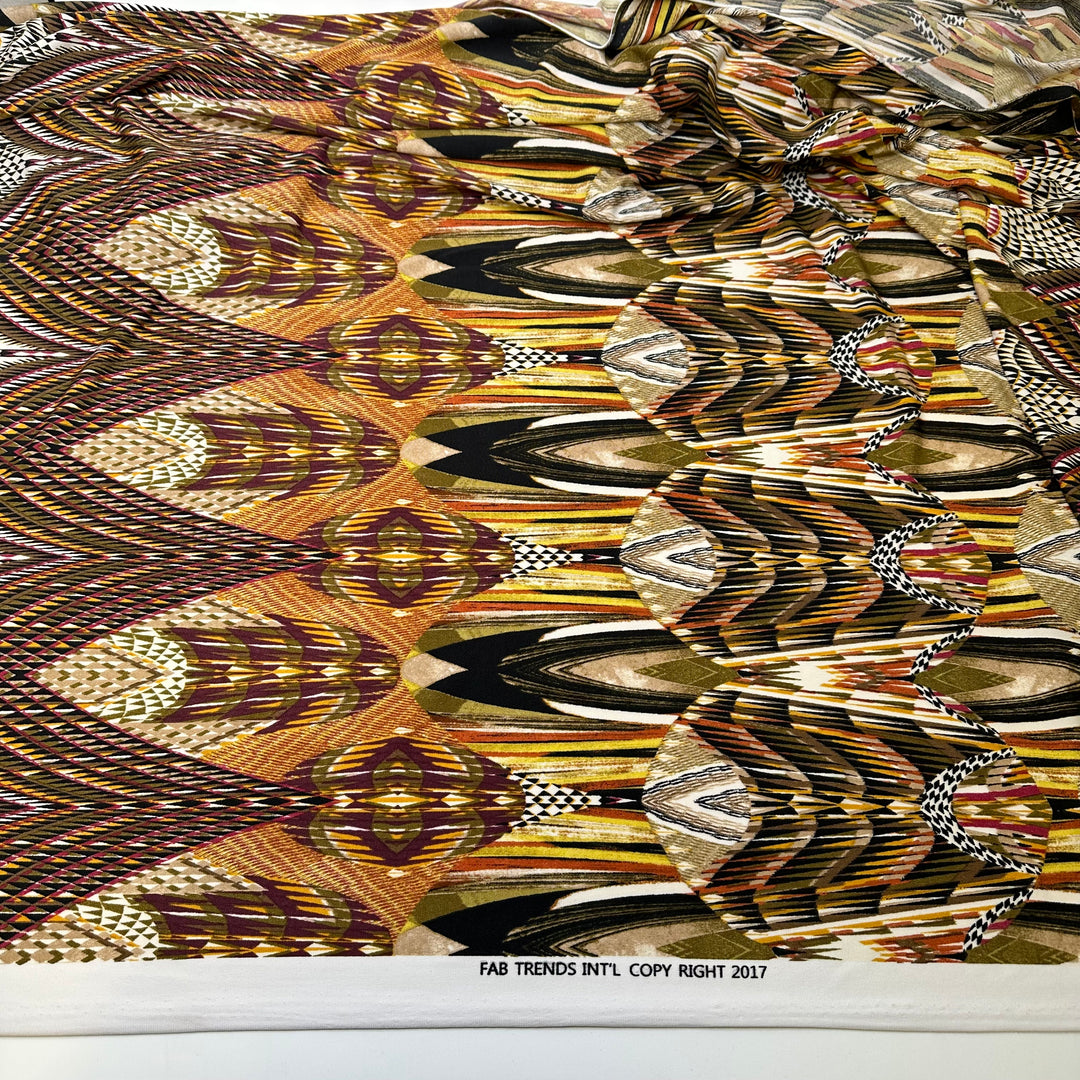 Cathedral Imaginings - Jersey Poly Knit - Multi Geometric Abstract - 1.6M Bundle