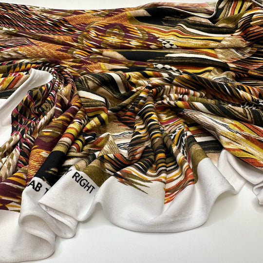Cathedral Imaginings - Jersey Poly Knit - Multi Geometric Abstract - 1.6M Bundle