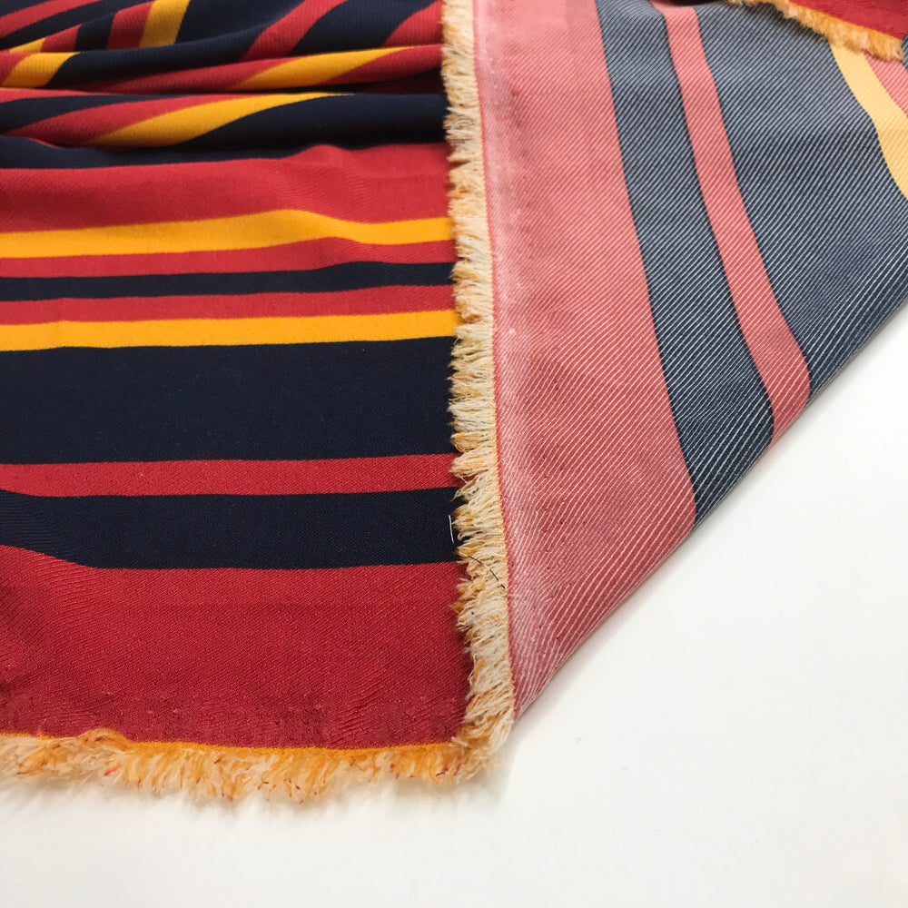 Christmas In Hawaii - Twill Weave Poly Woven - Red Multi Stripes - 0.95M Bundle