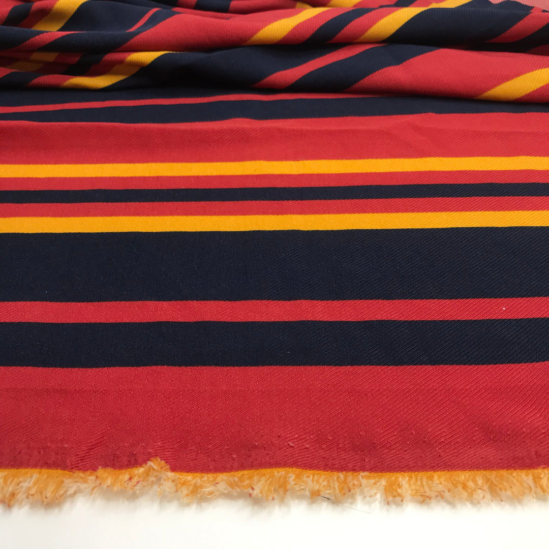 Christmas In Hawaii - Twill Weave Poly Woven - Red Multi Stripes - 0.95M Bundle