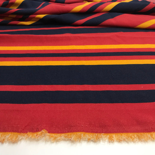 Christmas In Hawaii - Twill Weave Poly Woven - Red Multi Stripes - 0.95M Bundle