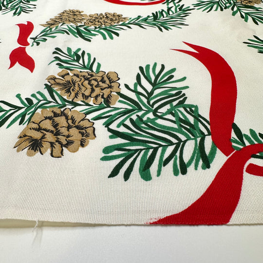 Chris Pinecone - Cotton Woven - White Multi Christmas Pine Cones - 0.7M Bundle