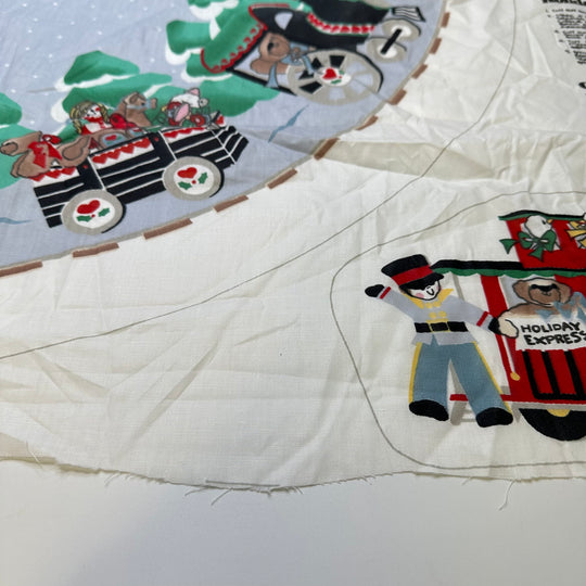 Cut And Sew Christmas Tree Skirt - Cotton Woven - White Multi Christmas - Bundles