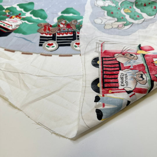 Cut And Sew Christmas Tree Skirt - Cotton Woven - White Multi Christmas - Bundles