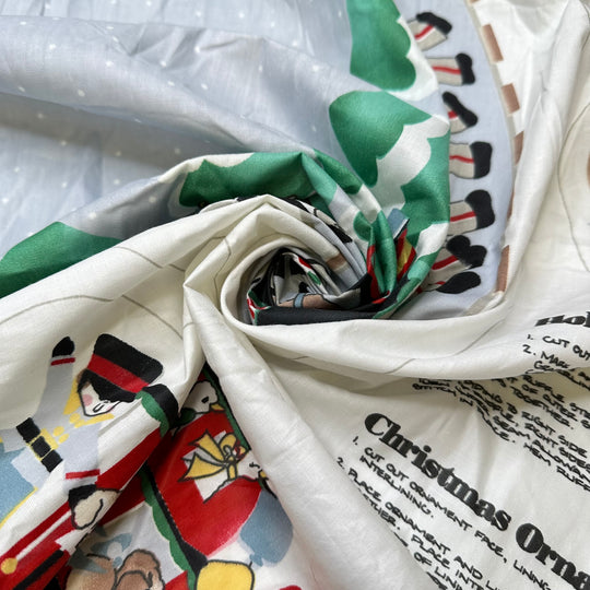 Cut And Sew Christmas Tree Skirt - Cotton Woven - White Multi Christmas - Bundles