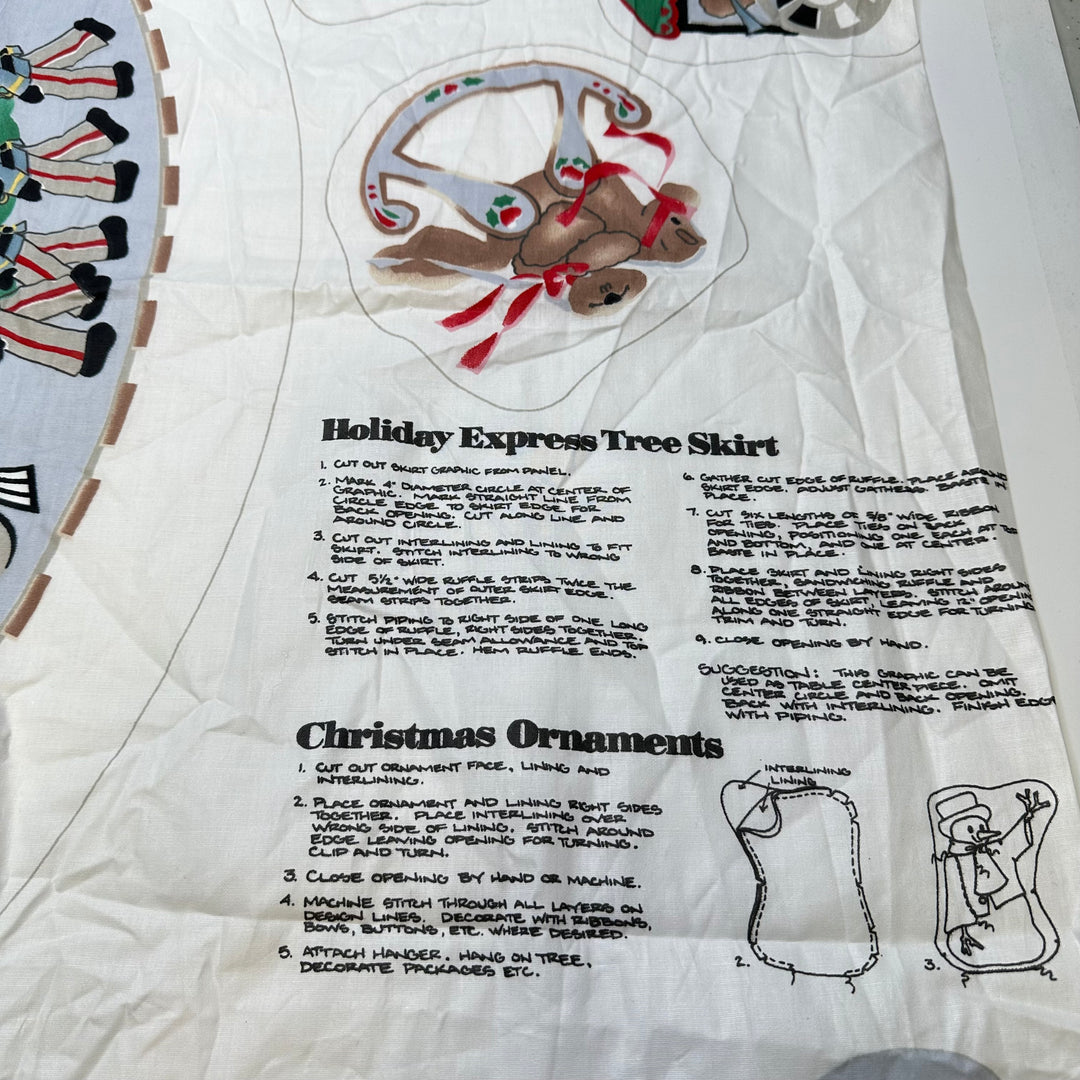Cut And Sew Christmas Tree Skirt - Cotton Woven - White Multi Christmas - Bundles