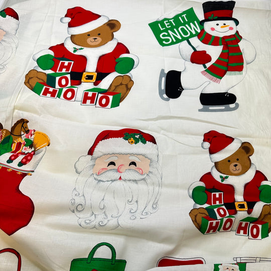 Merry Christmas Cut And Sew Applique - Cotton Woven - White Multi - Bundles