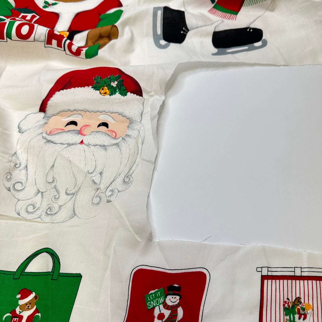 Merry Christmas Cut And Sew Applique - Cotton Woven - White Multi - Bundles
