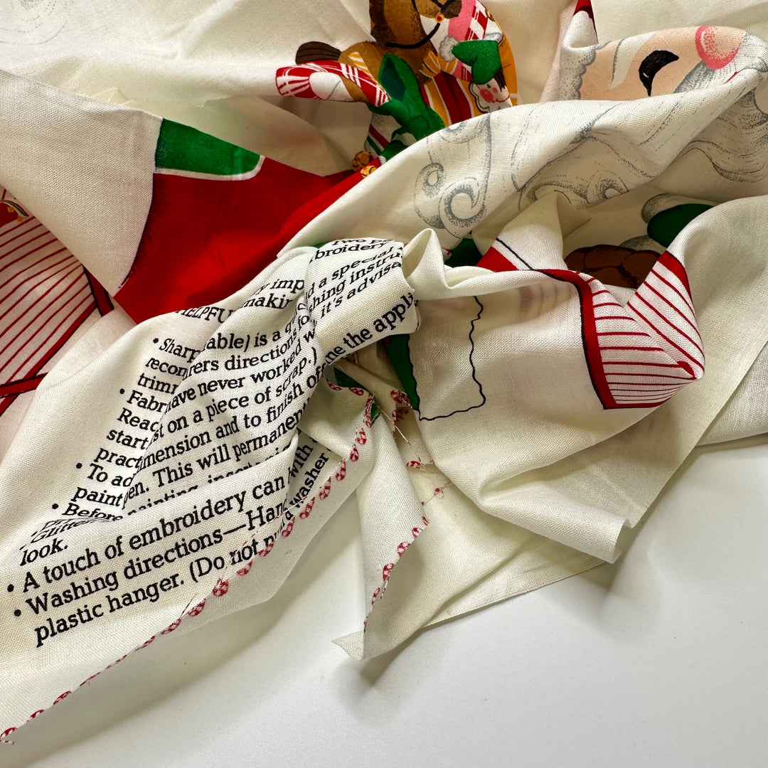 Merry Christmas Cut And Sew Applique - Cotton Woven - White Multi - Bundles