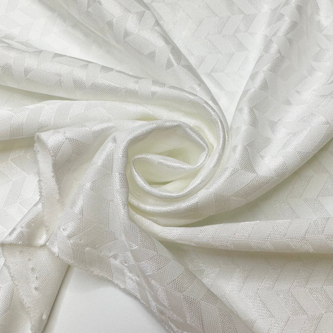 Adding Angles - Poly Knit - White - 1.3M Bundle