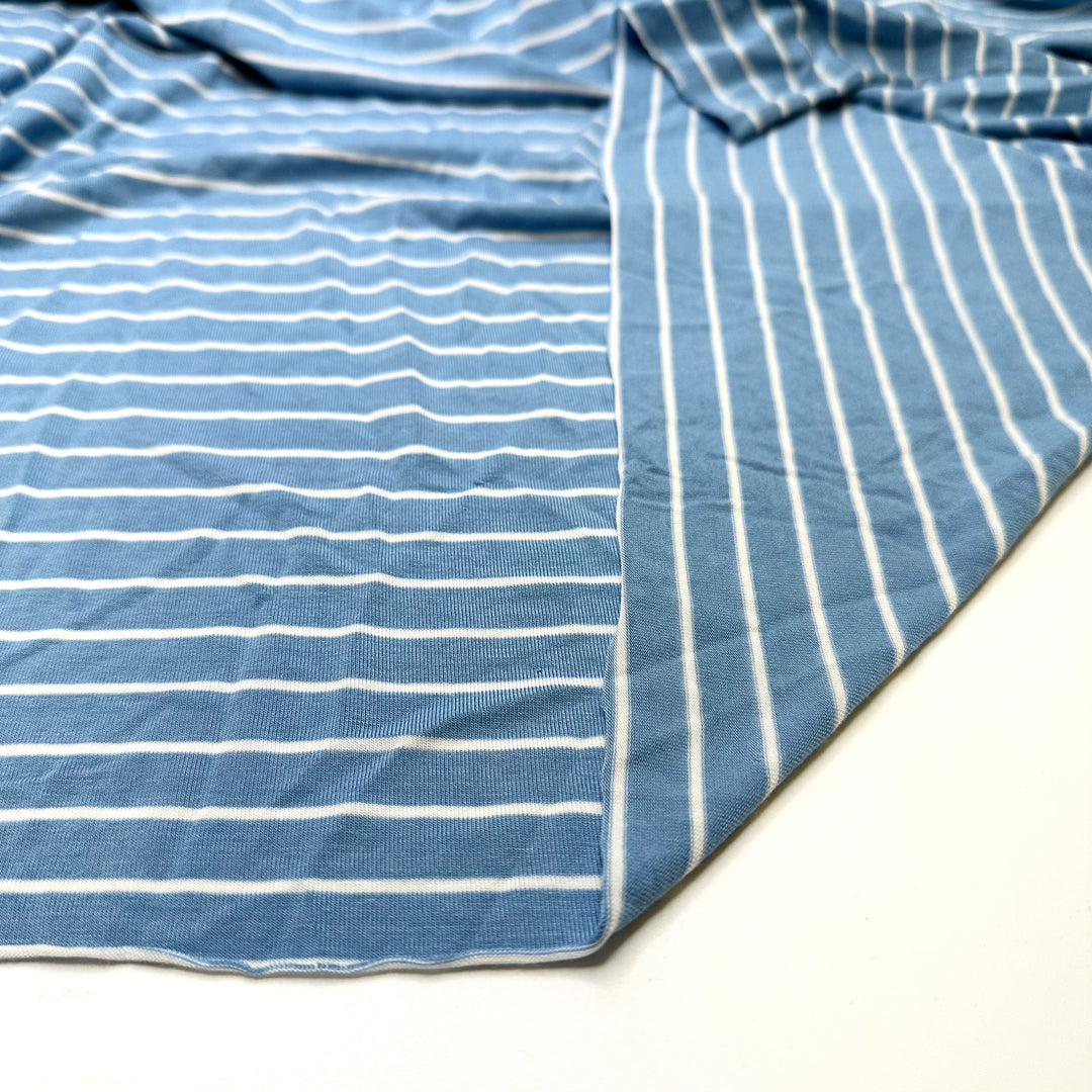 Whatever Floats Your Gravy Boat - Jersey Bamboo Knit - Blue/White Stripes - 1.3M Bundle