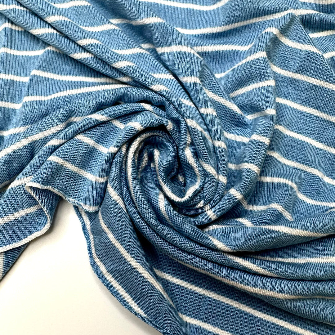 Whatever Floats Your Gravy Boat - Jersey Bamboo Knit - Blue/White Stripes - 1.3M Bundle