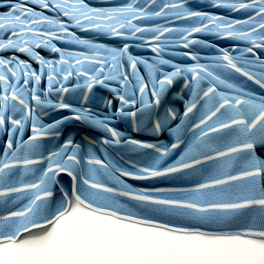 Whatever Floats Your Gravy Boat - Jersey Bamboo Knit - Blue/White Stripes - 1.3M Bundle