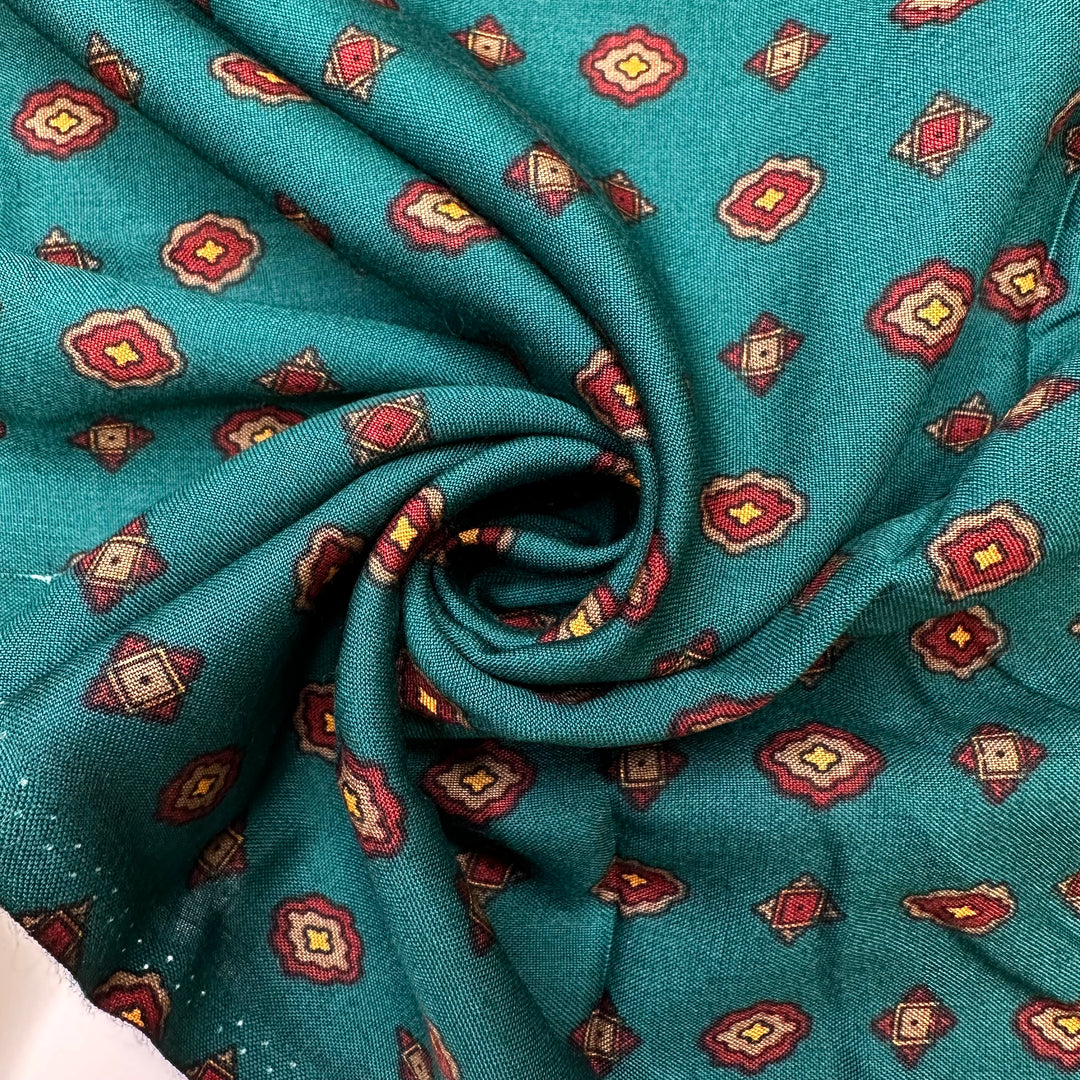 Euphonious - Cotton Woven - Green/Silver Geometric - 2.3M Bundle
