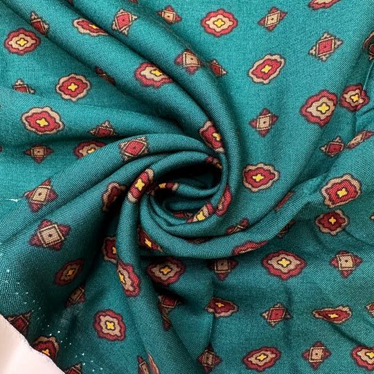 Euphonious - Cotton Woven - Green/Silver Geometric - 2.3M Bundle