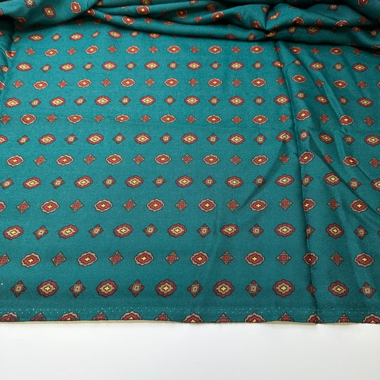 Euphonious - Cotton Woven - Green/Silver Geometric - 2.3M Bundle