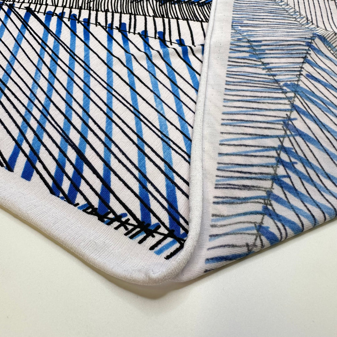 Line Art - Polyester Blend Knit - Blue Multi Abstract - 3.25M Bundle