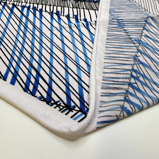 Line Art - Polyester Blend Knit - Blue Multi Abstract - 3.25M Bundle