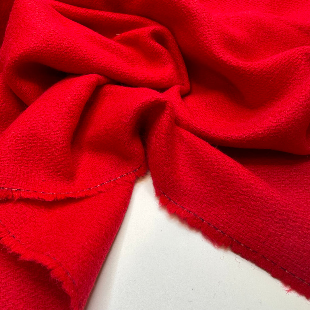 Poinsettia Petals - Brushed Crepe Wool Woven - Red - 1.55M Bundle