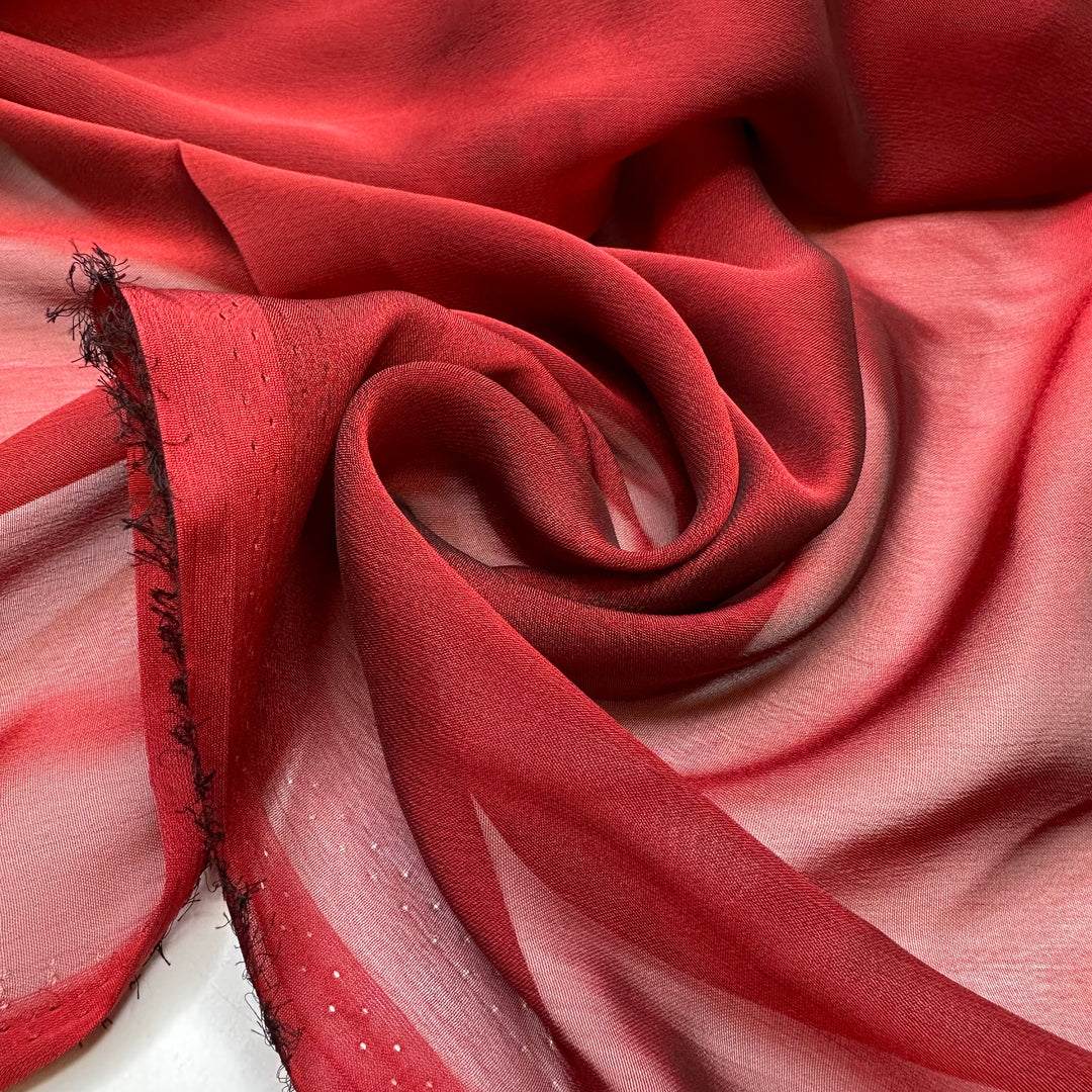 Siren Call - Iridescent Chiffon Poly Woven - Dark Black/Red - 2.5M Bundle