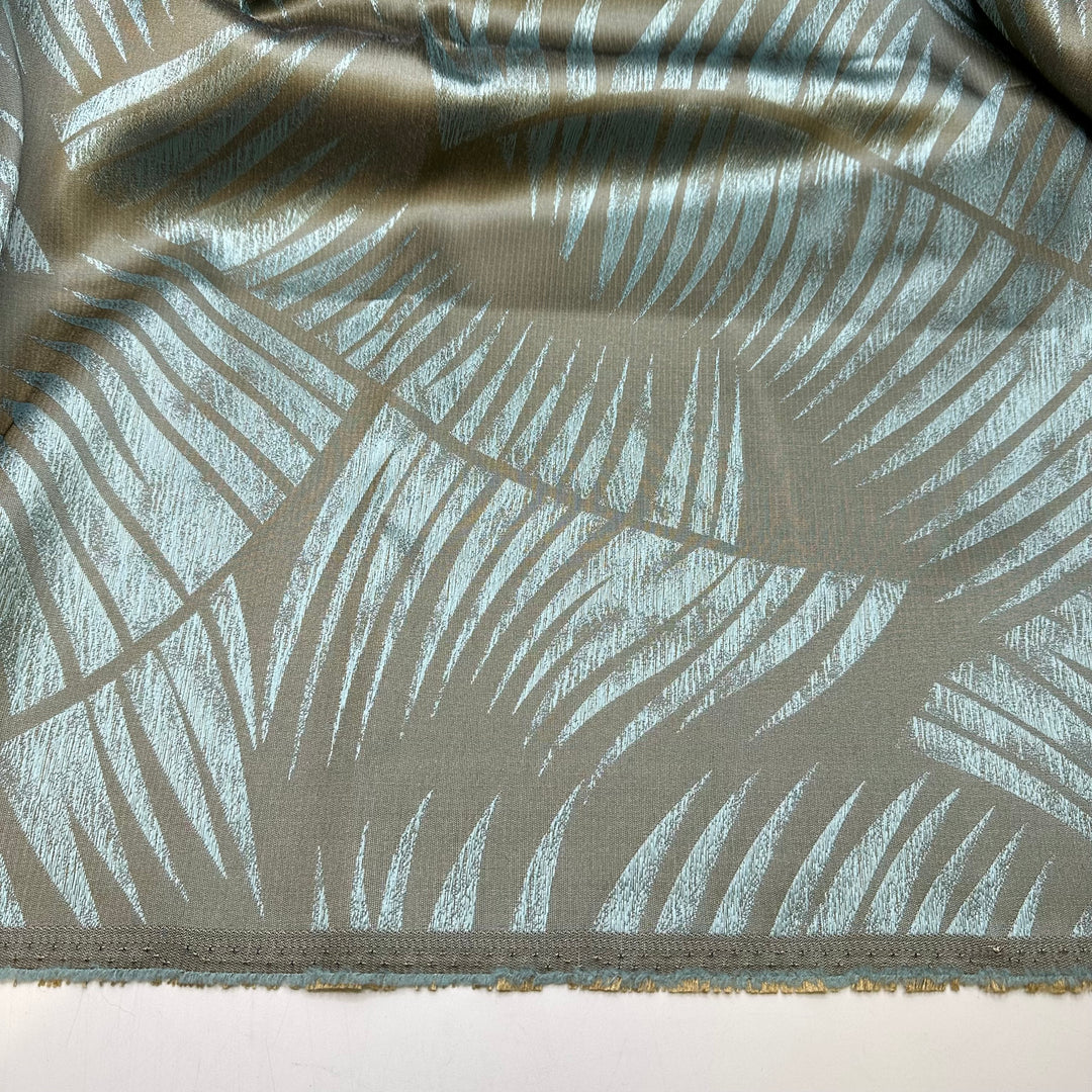 Beach Vacay Dreamin - Jacquard Poly Woven - Light Grey/Blue Palms - Bundles