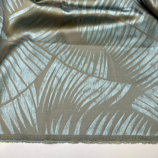 Beach Vacay Dreamin - Jacquard Poly Woven - Light Grey/Blue Palms - Bundles