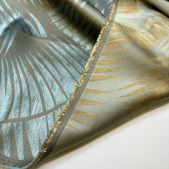 Beach Vacay Dreamin - Jacquard Poly Woven - Light Grey/Blue Palms - Bundles