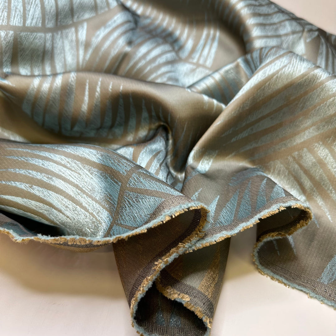 Beach Vacay Dreamin - Jacquard Poly Woven - Light Grey/Blue Palms - Bundles