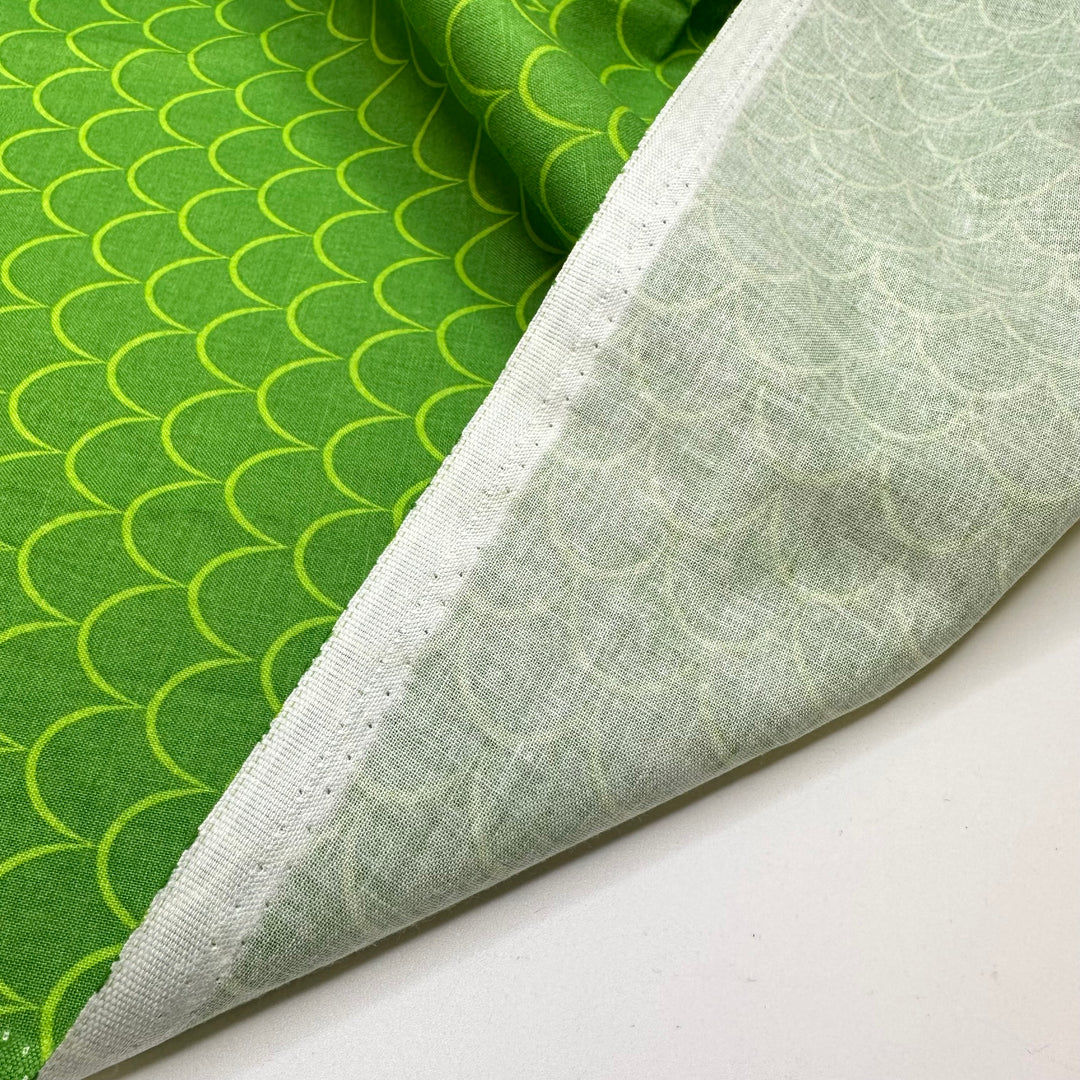 Cartoon Christmas Trees - Cotton Woven - Green Scallops - Bundles