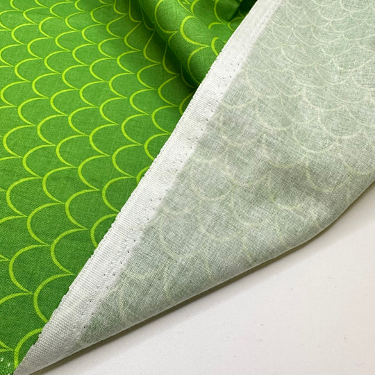 Cartoon Christmas Trees - Cotton Woven - Green Scallops - Bundles