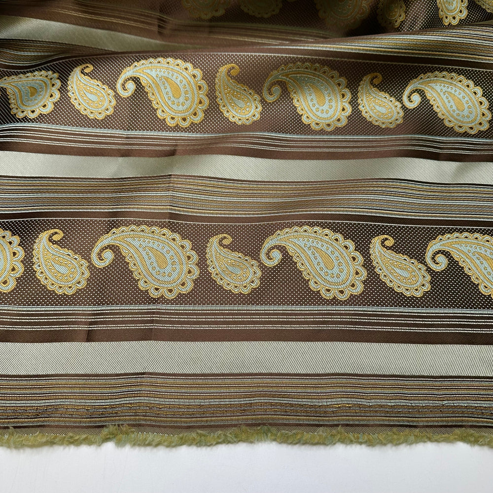 Chocolaty Nougat - Poly Woven - Brown Multi Paisley Strips - 3.6M Bundle