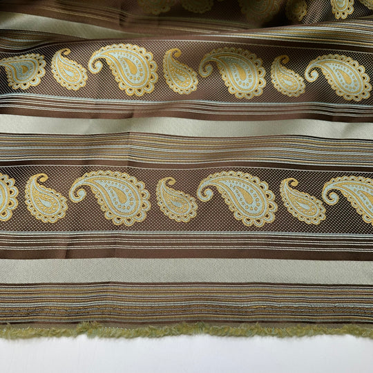 Chocolaty Nougat - Poly Woven - Brown Multi Paisley Strips - 3.6M Bundle