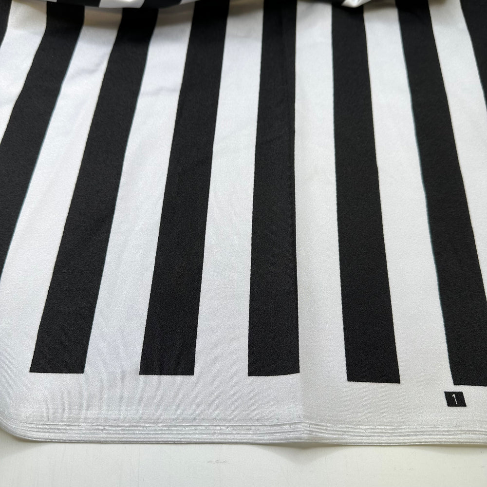 Jailhouse Rock - Jersey Poly/Spandex Knit - Black/White Stripes - 1.5M Bundle
