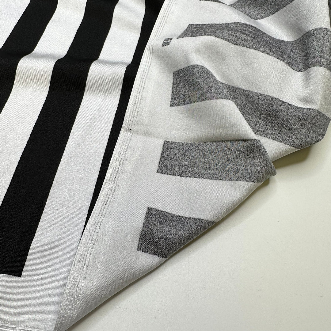 Jailhouse Rock - Jersey Poly/Spandex Knit - Black/White Stripes - 1.5M Bundle