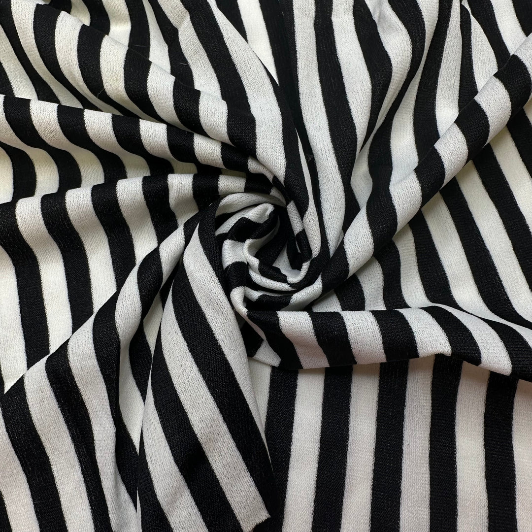 Vogue Season - Poly Knit - Black/White Stripes - 1.1M Bundle