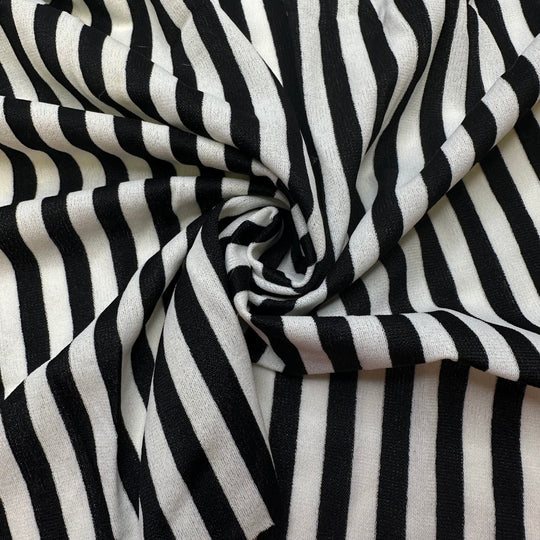 Vogue Season - Poly Knit - Black/White Stripes - 1.1M Bundle
