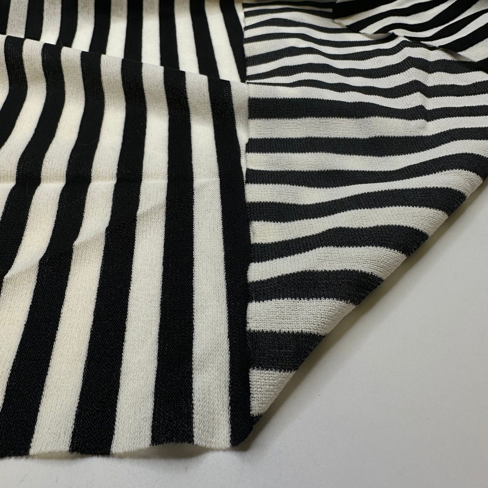 Vogue Season - Poly Knit - Black/White Stripes - 1.1M Bundle