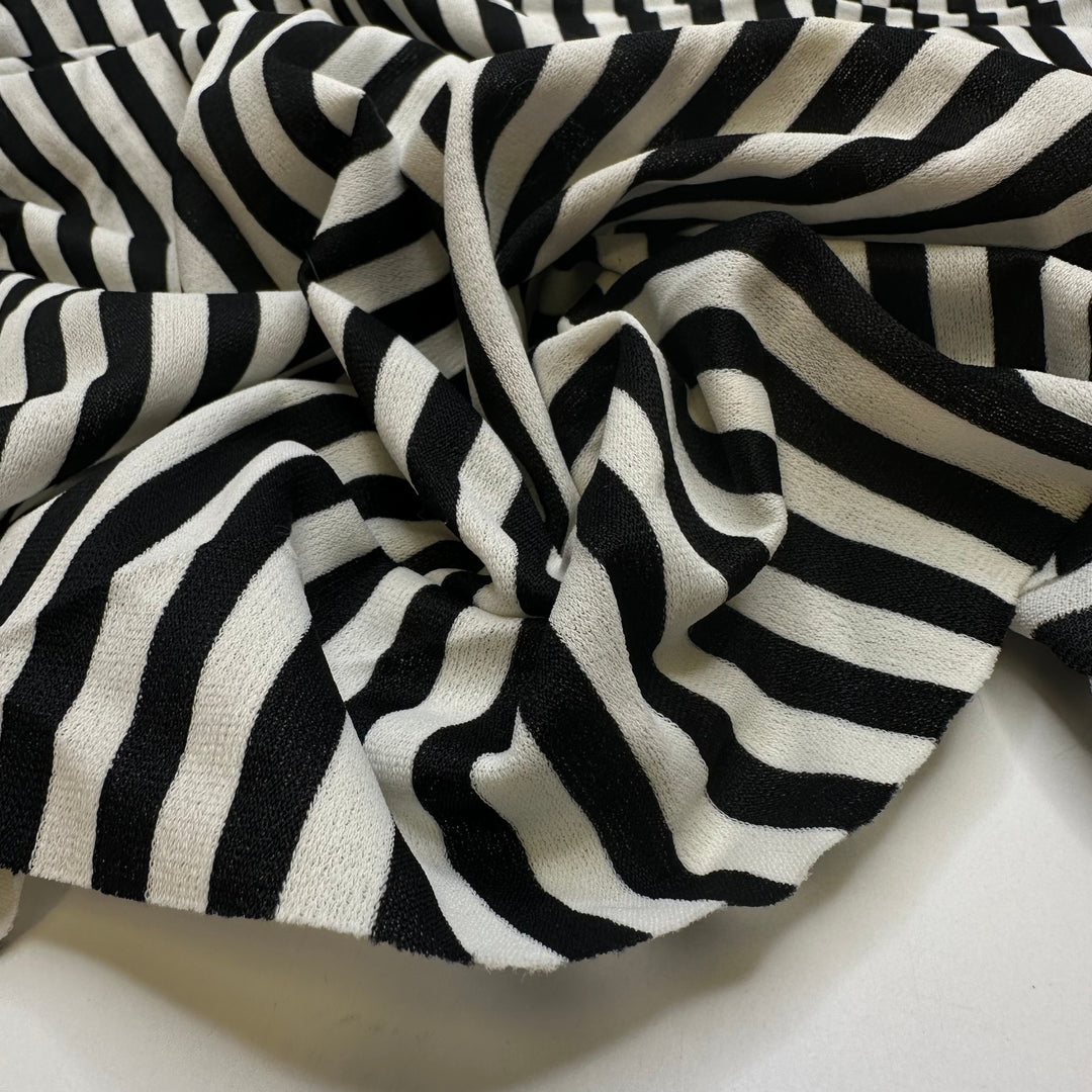 Vogue Season - Poly Knit - Black/White Stripes - 1.1M Bundle